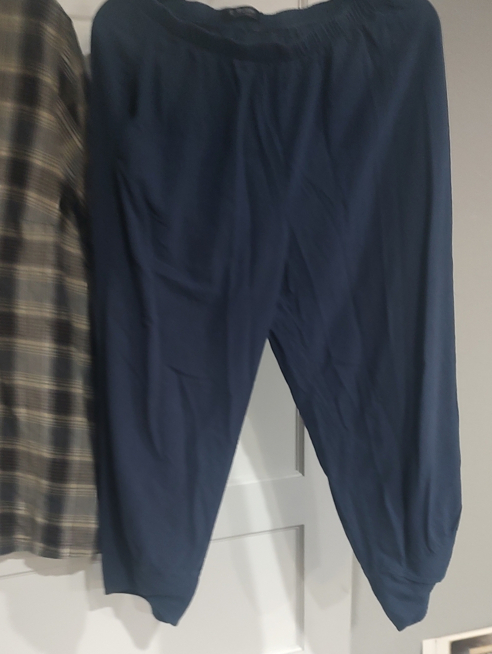 Cotton Blend Navy Tulip Ankle Pants XL